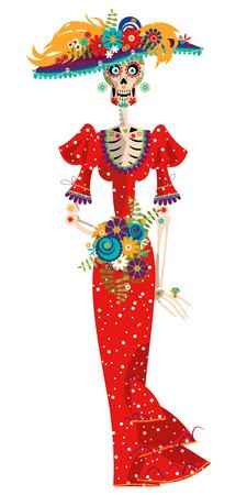 225x450 La Calavera Catrina Elegant Skull Dia De Muertos Mexican