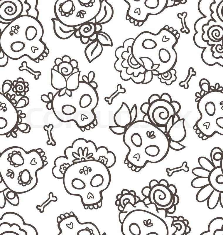 760x800 Pattern With Hand Drawn Stock Vector Colourbox