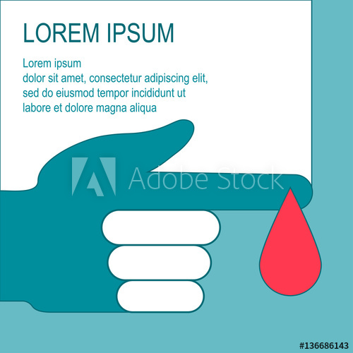 500x500 Diabetes Vector Illustration Hand Of Man With Drop Of Blood