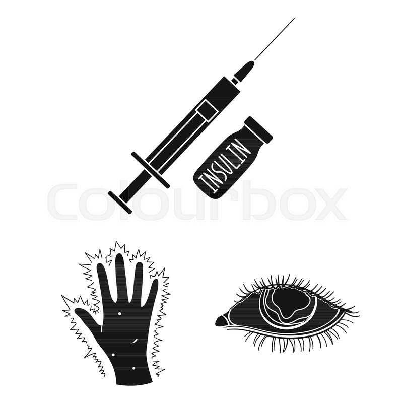 800x800 Diabetes Black Icons In Set Collection Stock Vector Colourbox