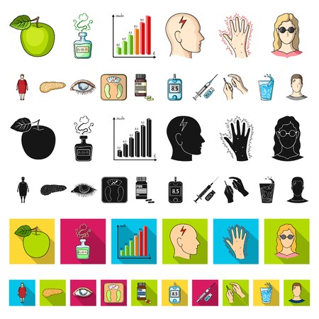 450x450 Diabetes Cartoon Icons In Set Collection For Design Treatment