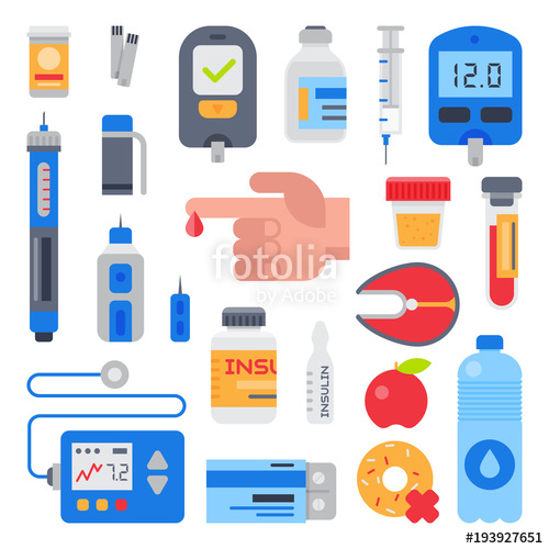 500x500 Diabetes Vector Medical Care To Diabetic And Finger With Blood