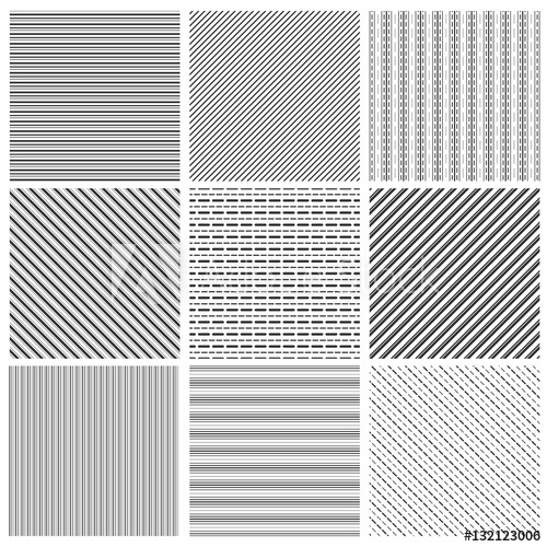 500x500 Geometric Line Pattern Set Parallel Streep Black Diagonal Lines