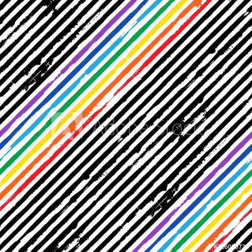 500x500 Grunge Diagonal Striped Background With Rainbow Stripes Vector