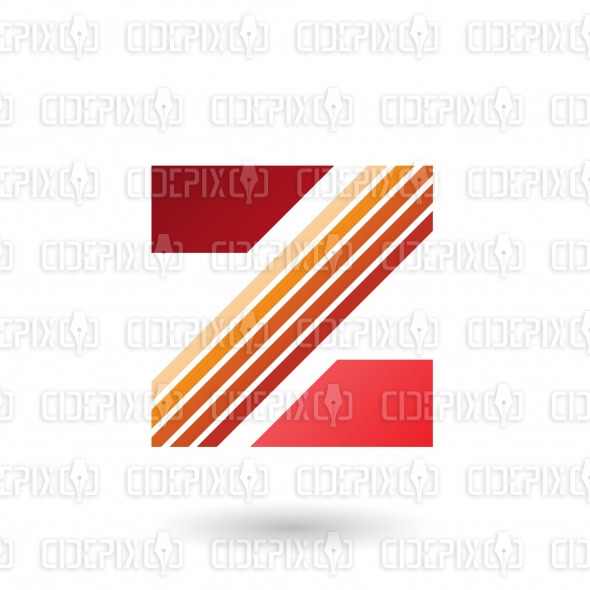 590x590 Red And Orange Letter Z With Thick Diagonal Stripes Vector