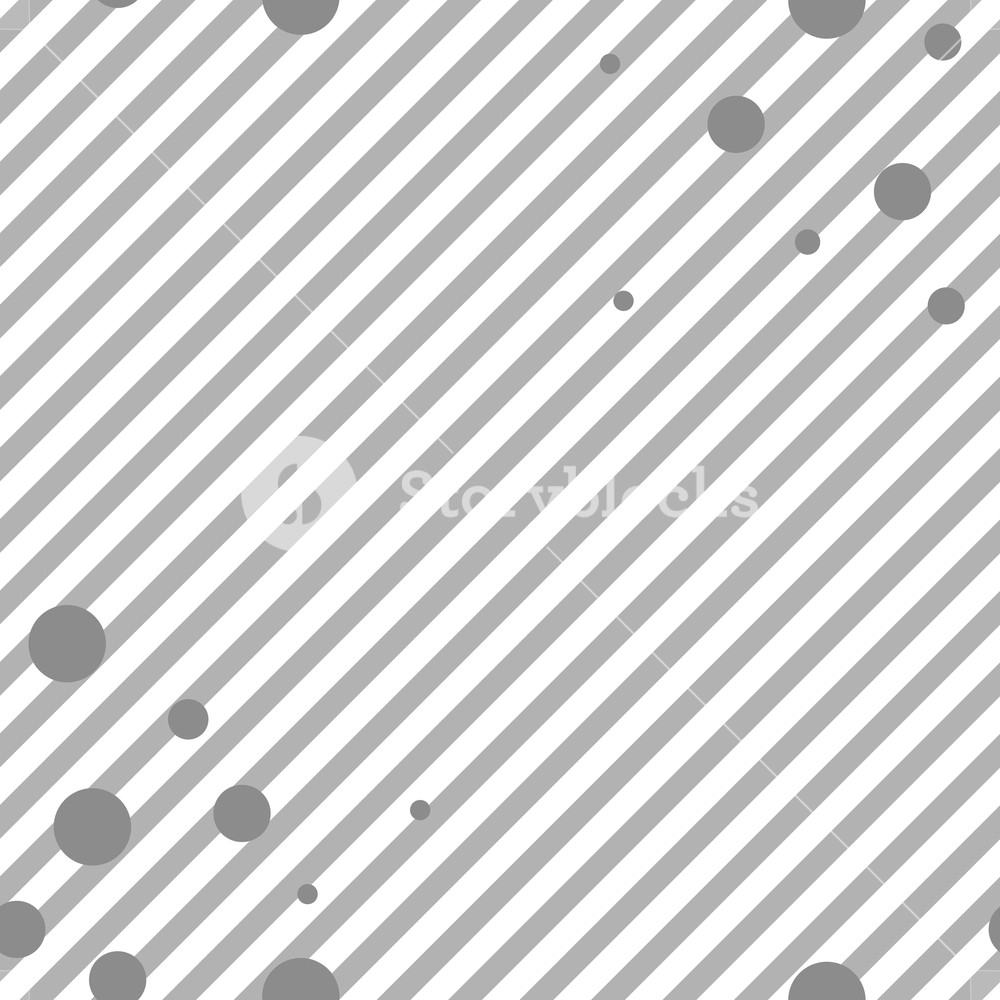 1000x1000 Grey Diagonal Stripes And Circles Seamless Pattern Vector Striped