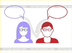 300x221 Man And Woman With Bubbles For Speech Or Dialogue