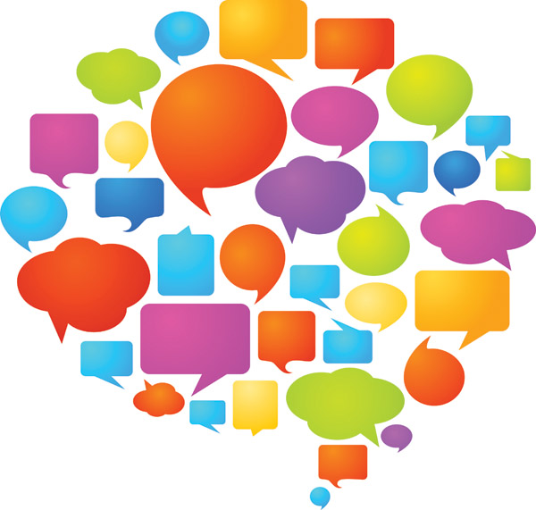 600x571 Colorful Dialogue Bubbles