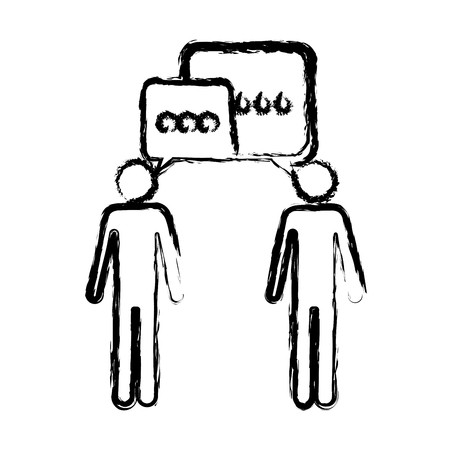 450x450 Monochrome Blurred Silhouette Of Pictogram Men's Dialogue Vector