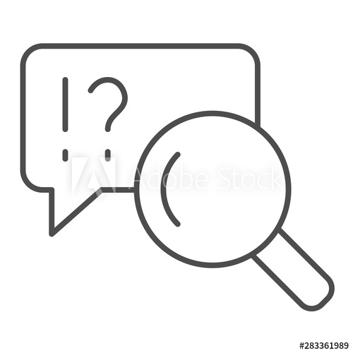 500x500 Chat Search Thin Line Icon Search Dialogue Vector Illustration