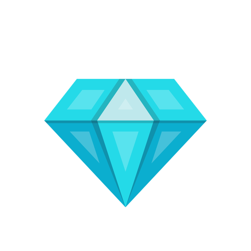 512x512 Blue Diamond Stone Vector