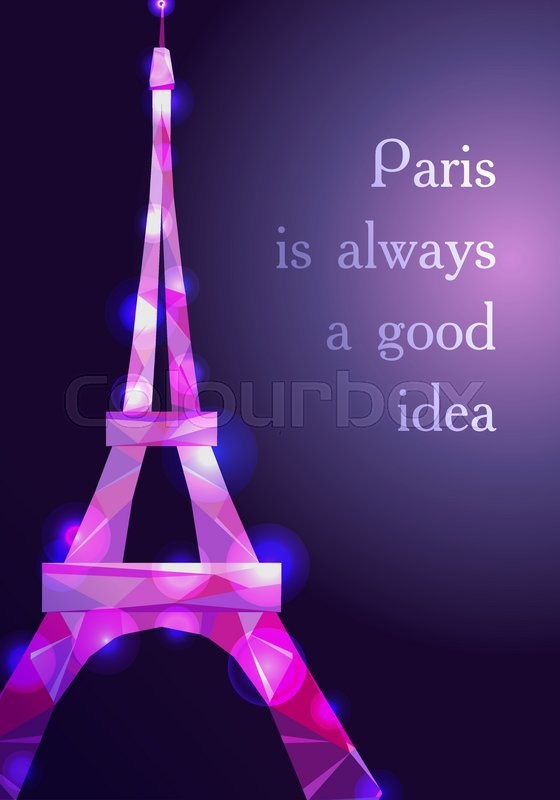 560x800 Eiffel Tower Concept Pink Diamante Stock Vector Colourbox