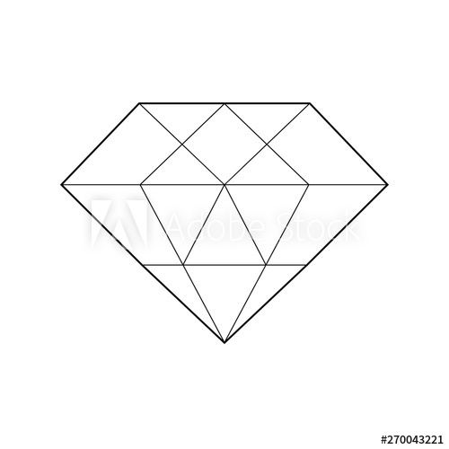 500x500 Icono Plano Lineal Diamante En Color Negro