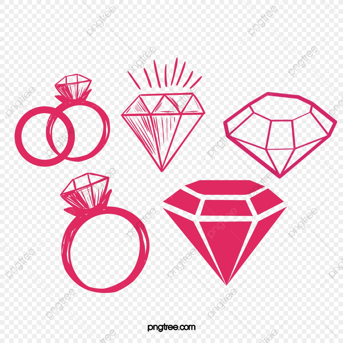 1200x1200 Vector Romantic Wedding Diamond Ring, Wedding Clipart, Diamond