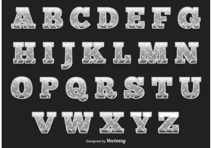 700x490 Diamond Plate Alphabet