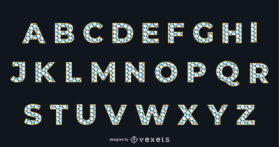 900x476 Diamond Texture Golden Alphabetic Typeface