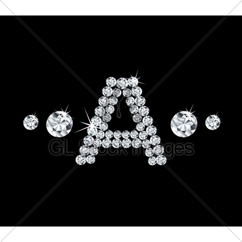 500x500 Diamond Vector Alphabetic Letter 'a' Gl Stock Images