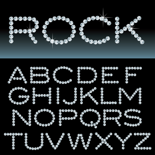 500x500 Ornate Diamond Alphabet Font Vector Free Download