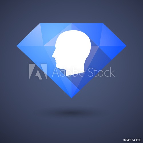 500x500 Diamond Icon With A Male Head