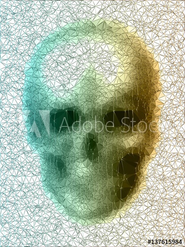 375x500 Vector Skull Disco Diamond Head Colorful Mood Skull Triangles