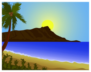 300x239 Diamond Head From Waikiki Beach In Honolulu, Hawaii Weather Clipart
