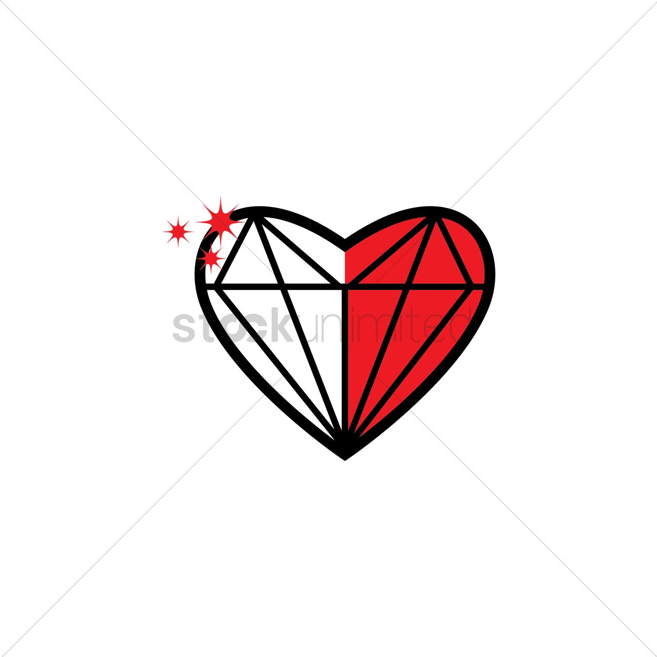 1300x1300 Diamond Heart Vector Image