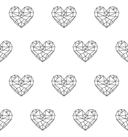 419x450 Diamond Heart Low Poly Vector Heart Seamless Pattern Royalty Free
