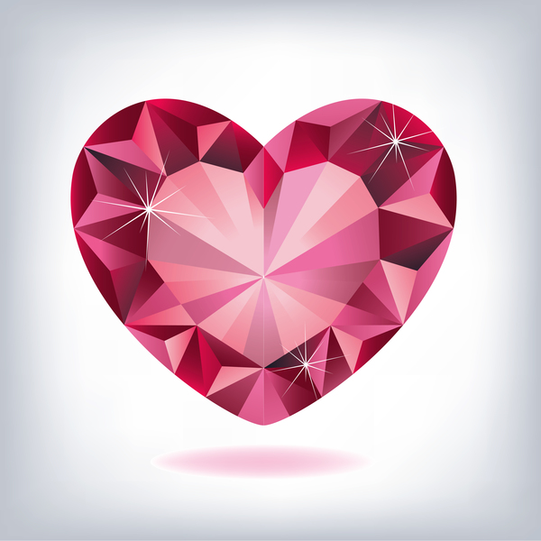 600x600 Red Heart Shape Diamond Vector Illustration Free Download