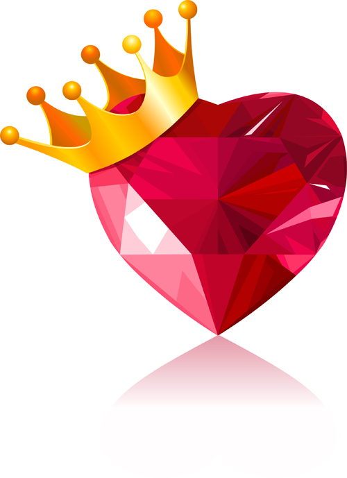 500x689 Shining Diamond Heart Valentines Day Cards Vector Free Download