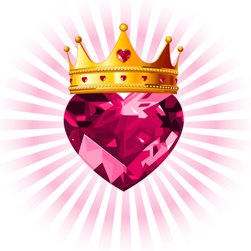 500x500 Shining Diamond Heart Valentines Day Cards Vector Free Download