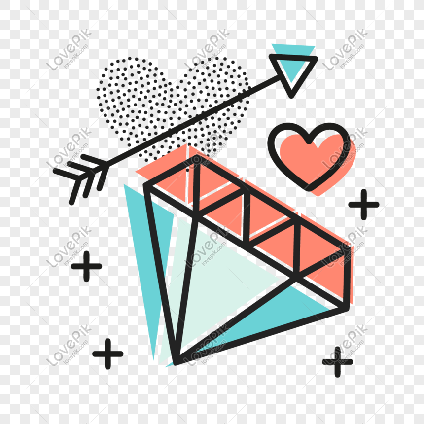 860x860 Vector Diamond Heart Shaped Decorative Pattern Png Image Picture