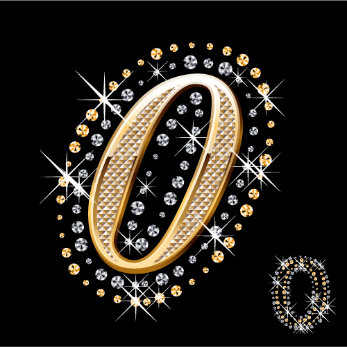 500x501 Diamond Embedded In The English Alphabet Arabic Numerals