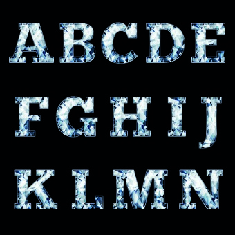 340x340 Glitter Diamond Alphabet Letters Vector Download My Free