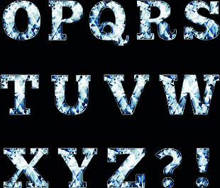 310x266 Glitter Diamond Alphabet Letters Vector Free