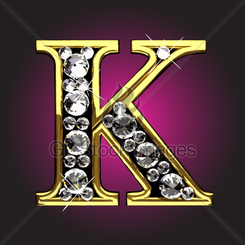 500x500 Diamond Letter K Gl Stock Images