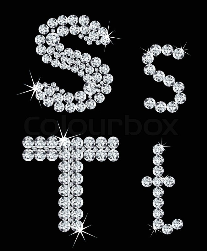 659x800 Set Of Diamond Alphabetic Letters Stock Vector Colourbox