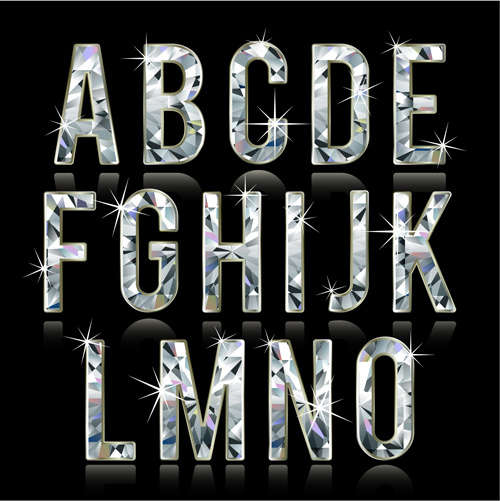 500x501 Shiny Diamond Letters Vector Free Vector In Encapsulated