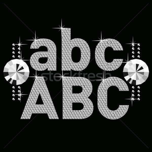 600x600 Diamond Letters And Numbers Big And Small Vector Illustration