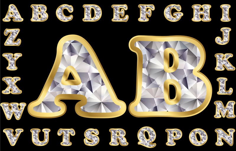 800x514 Diamond Letters Vector