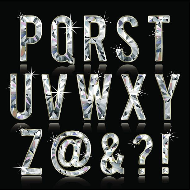 611x612 Diamond Letters Stock Illustration