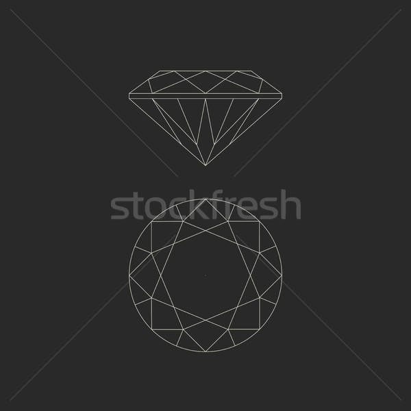 600x600 Diamond Line Drawing Vector Illustration Ilya Bolotov