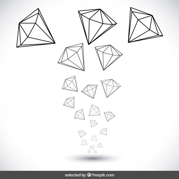 626x626 Hand Drawn Diamonds Vector Free Download