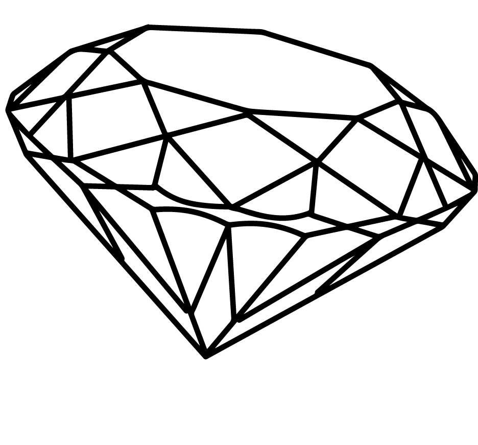 936x871 Huge Collection Of 'diamond Outline Drawing' Download More Than