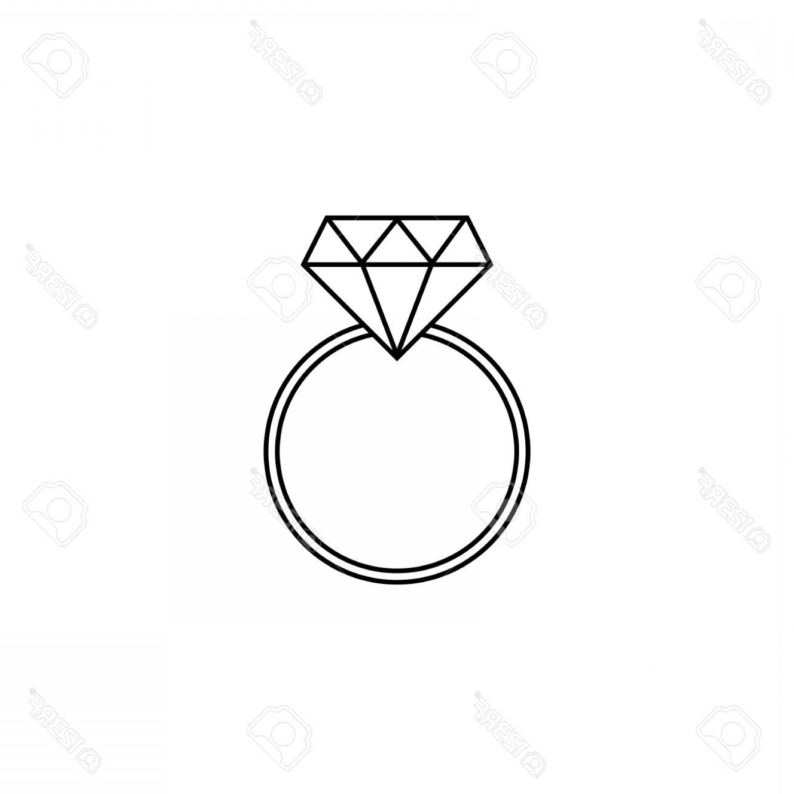 1560x1560 Photostock Vector Wedding Diamond Ring Line Icon Engagement Ring