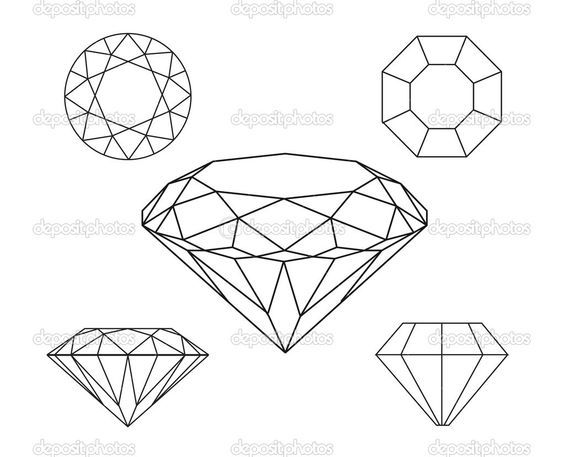 564x457 Diamond Line Drawing