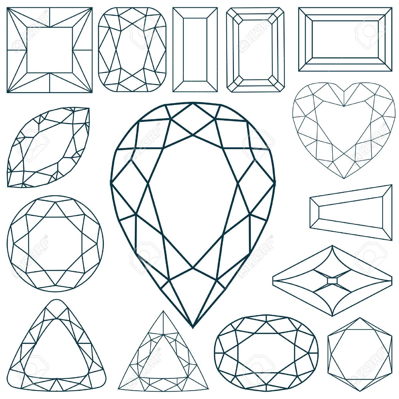 1300x1300 Faceted Jewel Line Drawing