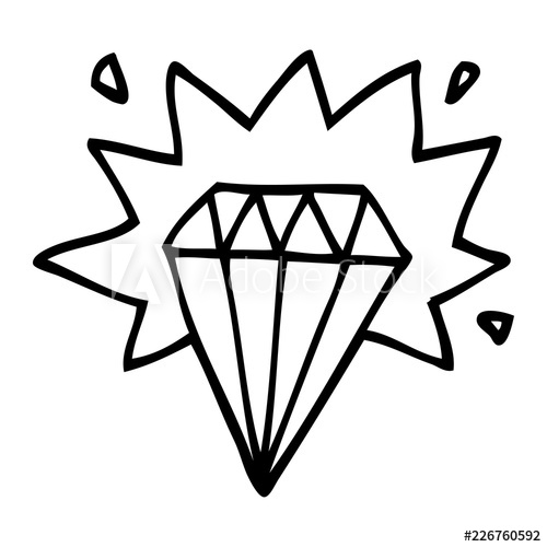 500x500 Line Drawing Cartoon Tattoo Diamond