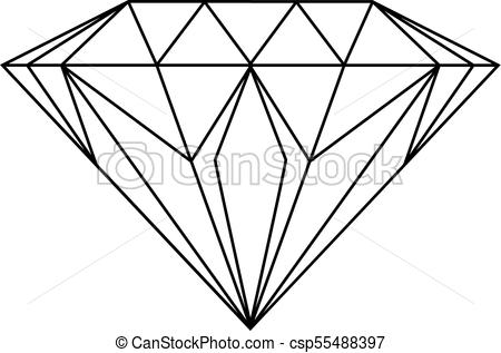 Diamond Line Drawing Vector at Vectorified.com | Collection of Diamond