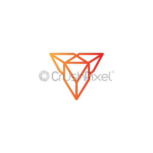 500x500 Diamond Monoline Logo Vector Illustration Icon Element, Stock