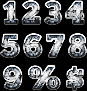 344x358 Diamond Styles Numbers And Symbol Vector Free Vector